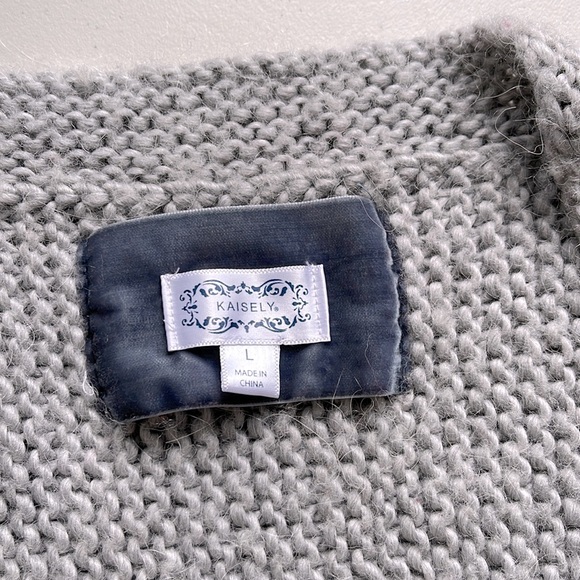 Kaisely Cardigan Short Sleeve Round Neck Sweater Women’s Tops Gray size Large - Picture 5 of 6